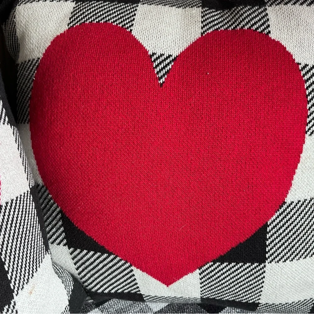 Red Heart Plaid Throw Pillows.  Same design on back of each pillow. 14”x14”